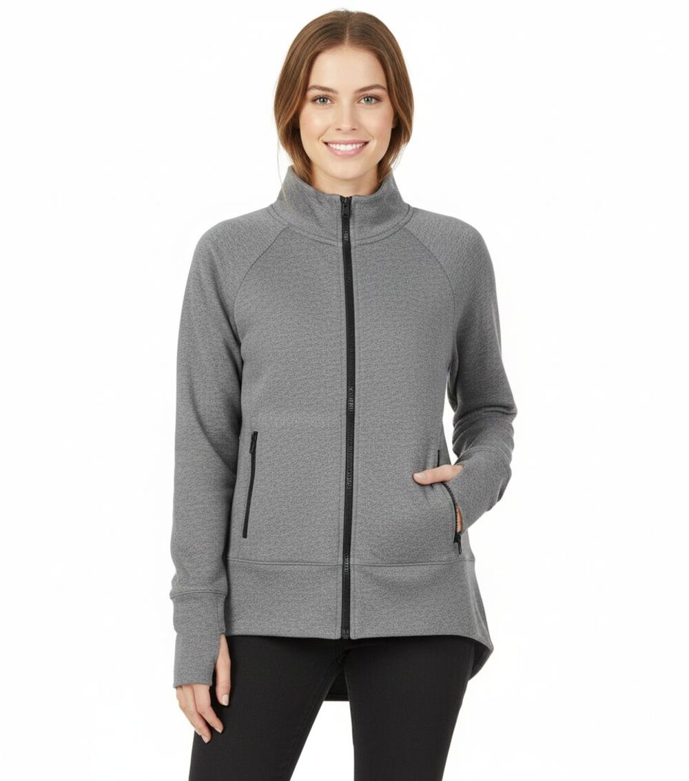 Cabi Sweatshirt Womens  Size M Gray Zip Up Stretch Knit Athletic Athleisure